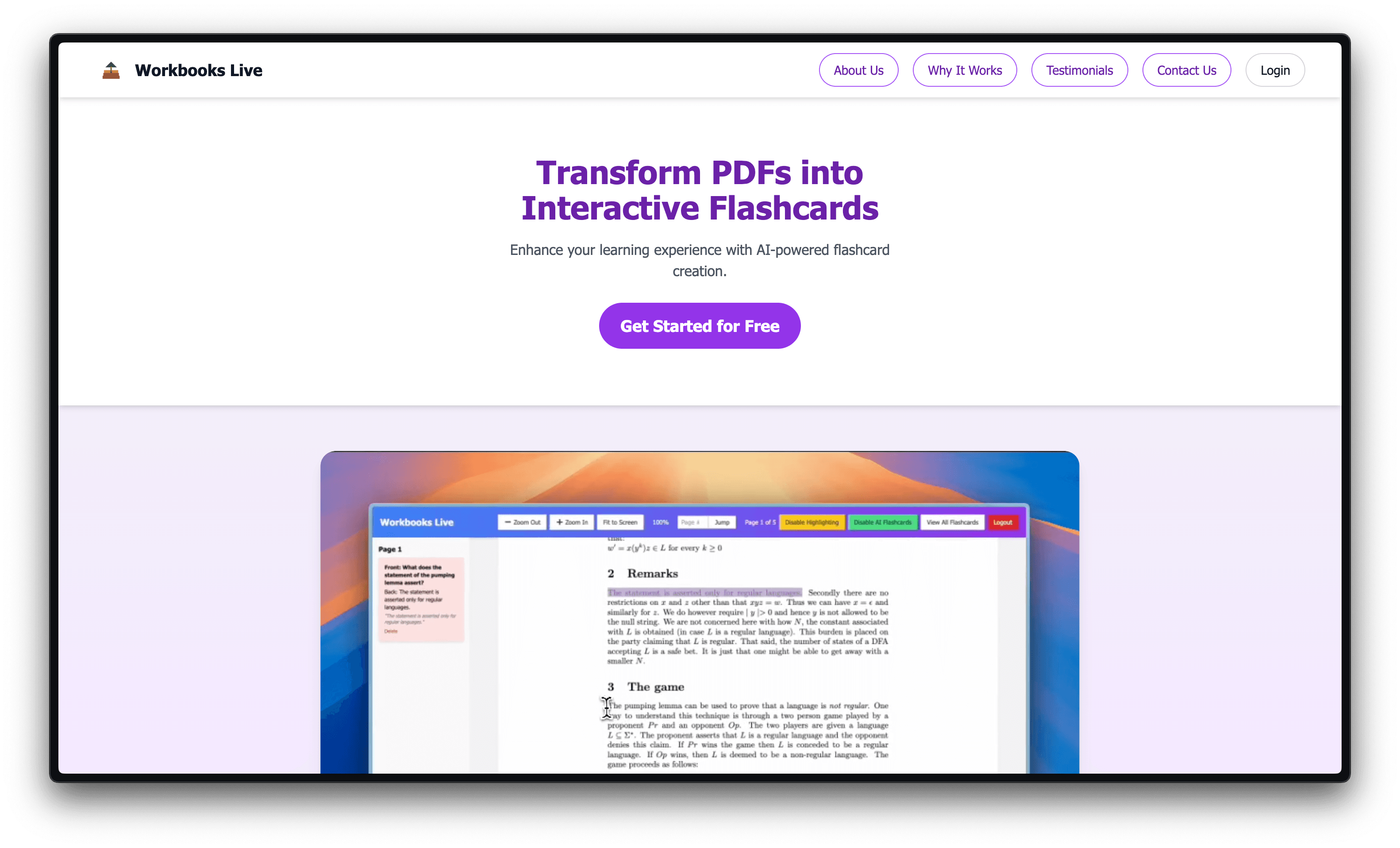 Workbooks: AI-Powered Flashcard and Annotation tool